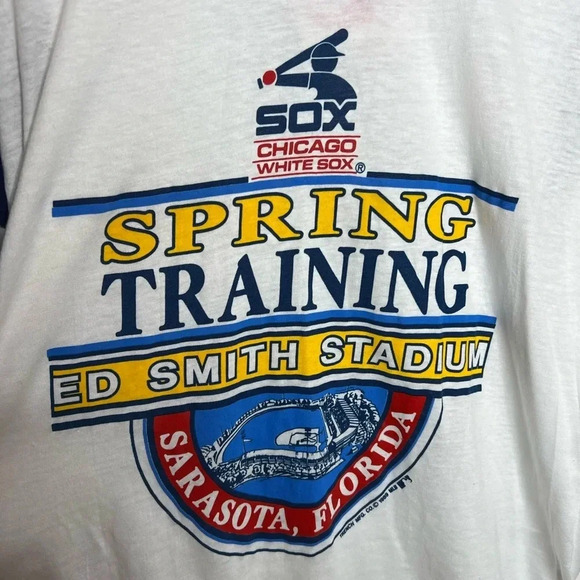 Single Stitch Vintage 1980s Spring Training White Sox Graphic Baseball T Shirt - Picture 4 of 12